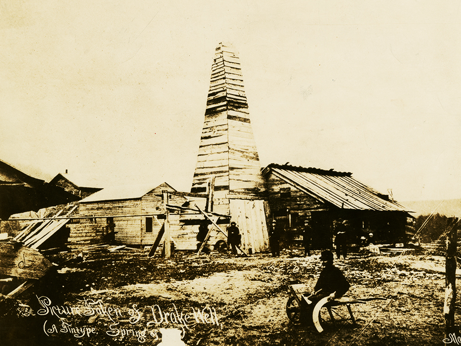 Colonel Edwin Drake and Uncle Billy Smith drill the first successful oil well in Titusville, Pennsylvania